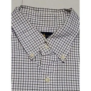 Polo Ralph Lauren Oxford Shirt Men LT White Check Button Down Flesh Pony